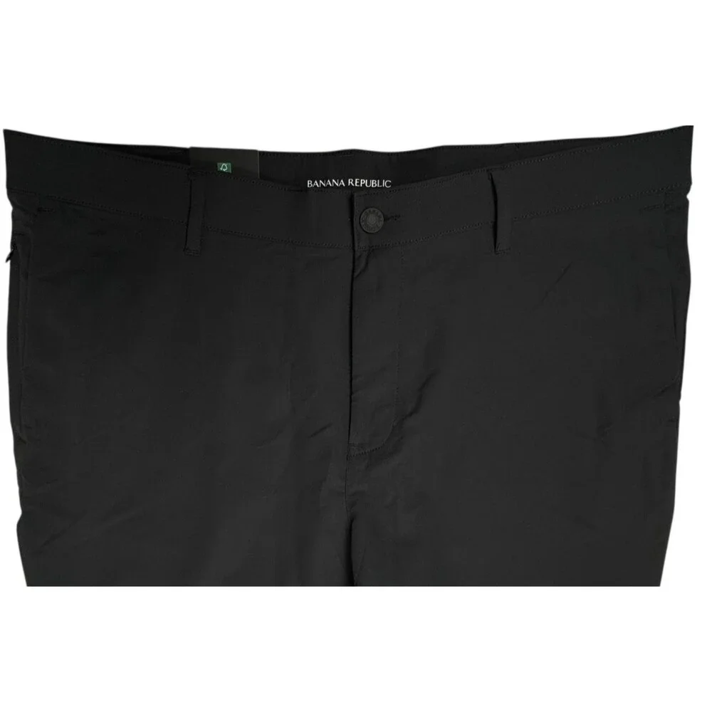 Banana Republic 38x34 Pants Chino Black Flat Front Zippered Pocket Wicking New